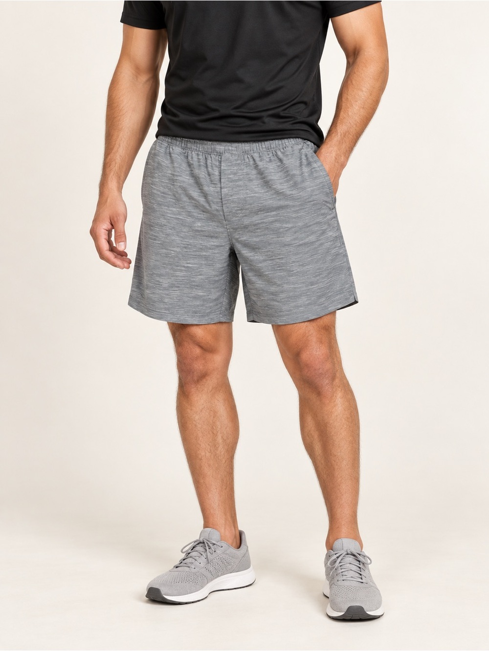 lululemon Pace Breaker Linerless Shorts Men’s M Gray Heather Running Training